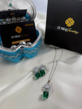 Elegant Green cubic Stones Necklace set for girls/women